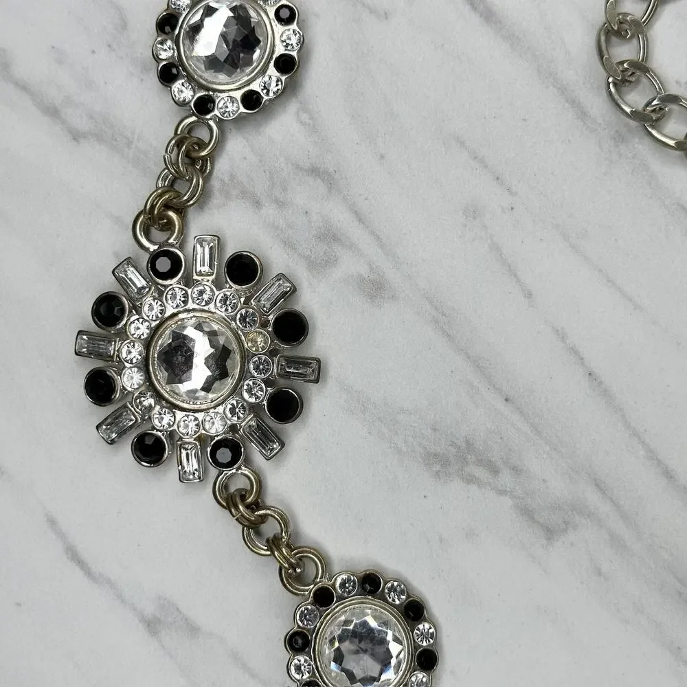 White House Black Market Rhinestone Chain Belt XS/S ✨